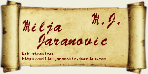 Milja Jaranović vizit kartica